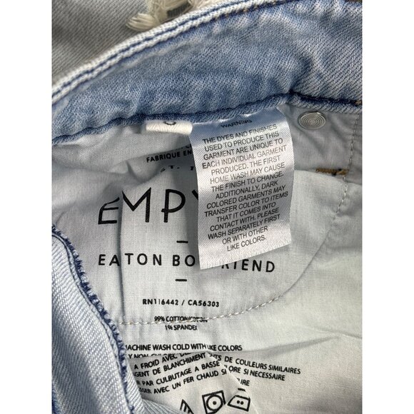 Empyre Easton Boyfriend Distressed Destroyed Ripped Light Wash Denim Jeans 0 - Picture 7 of 7